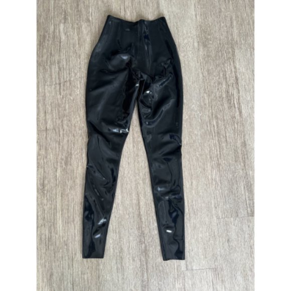 Vex Leggings Women's Small Black Latex Classic Slim Fit Pull On - Picture 3 of 4